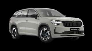 Schräge Frontansicht auf einen Skoda Kodiaq Sportline, freigestellt