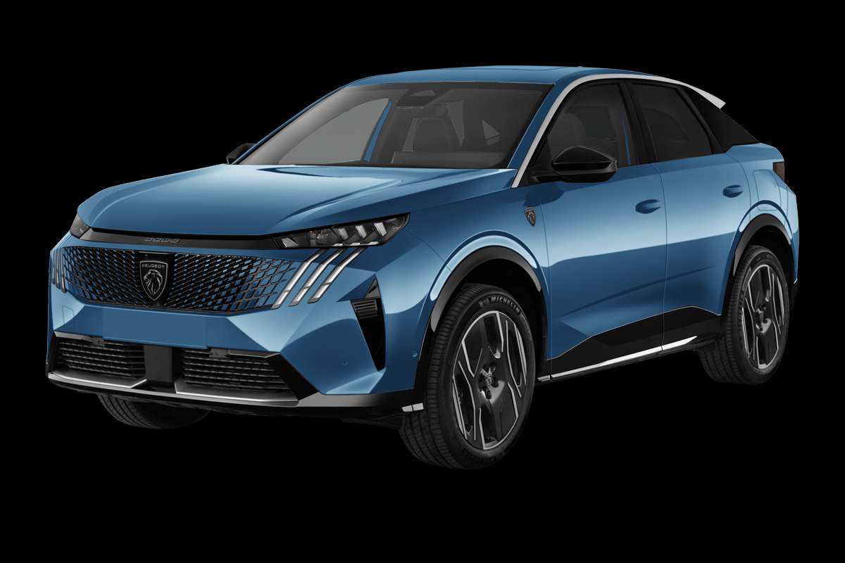 Schräge Frontansicht eines Peugeot 3008, freigestellt