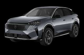 Schräge Frontansicht auf einen Peugeot 3008 Allure, freigestellt