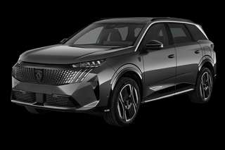 Schräge Frontansicht auf einen Peugeot 5008 Allure, freigestellt