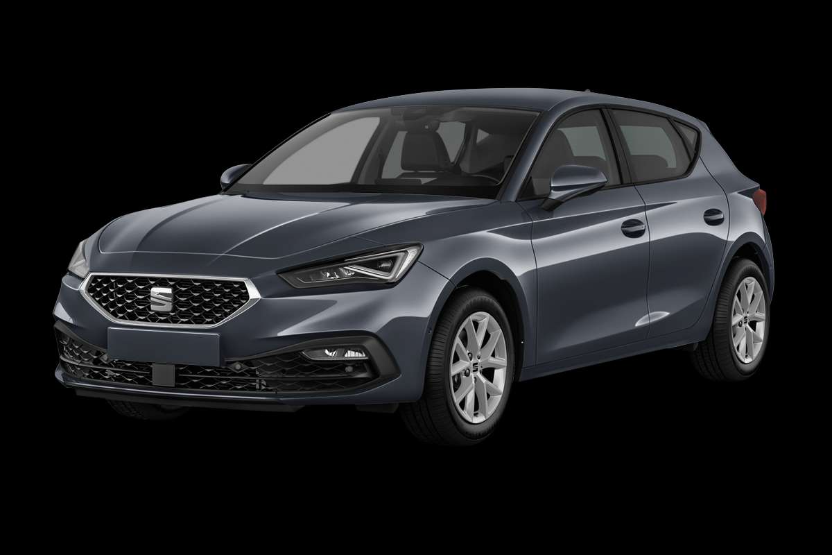 Schräge Frontansicht eines SEAT Leon, freigestellt