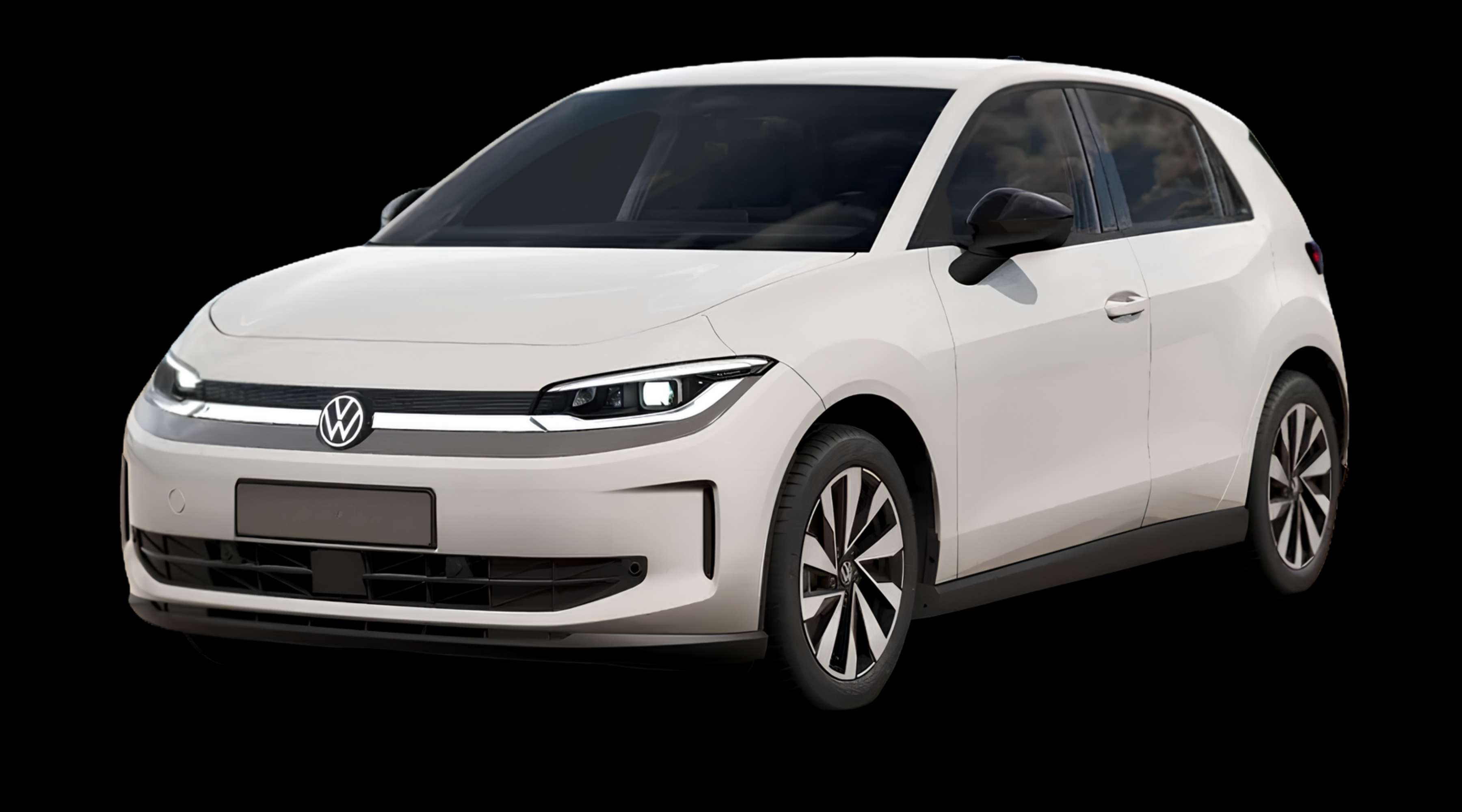 Schräge Frontansicht eines Volkswagen ID. Polo, freigestellt
