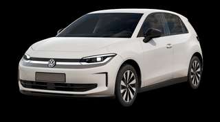 Schräge Frontansicht auf einen Volkswagen ID. Polo Style, freigestellt