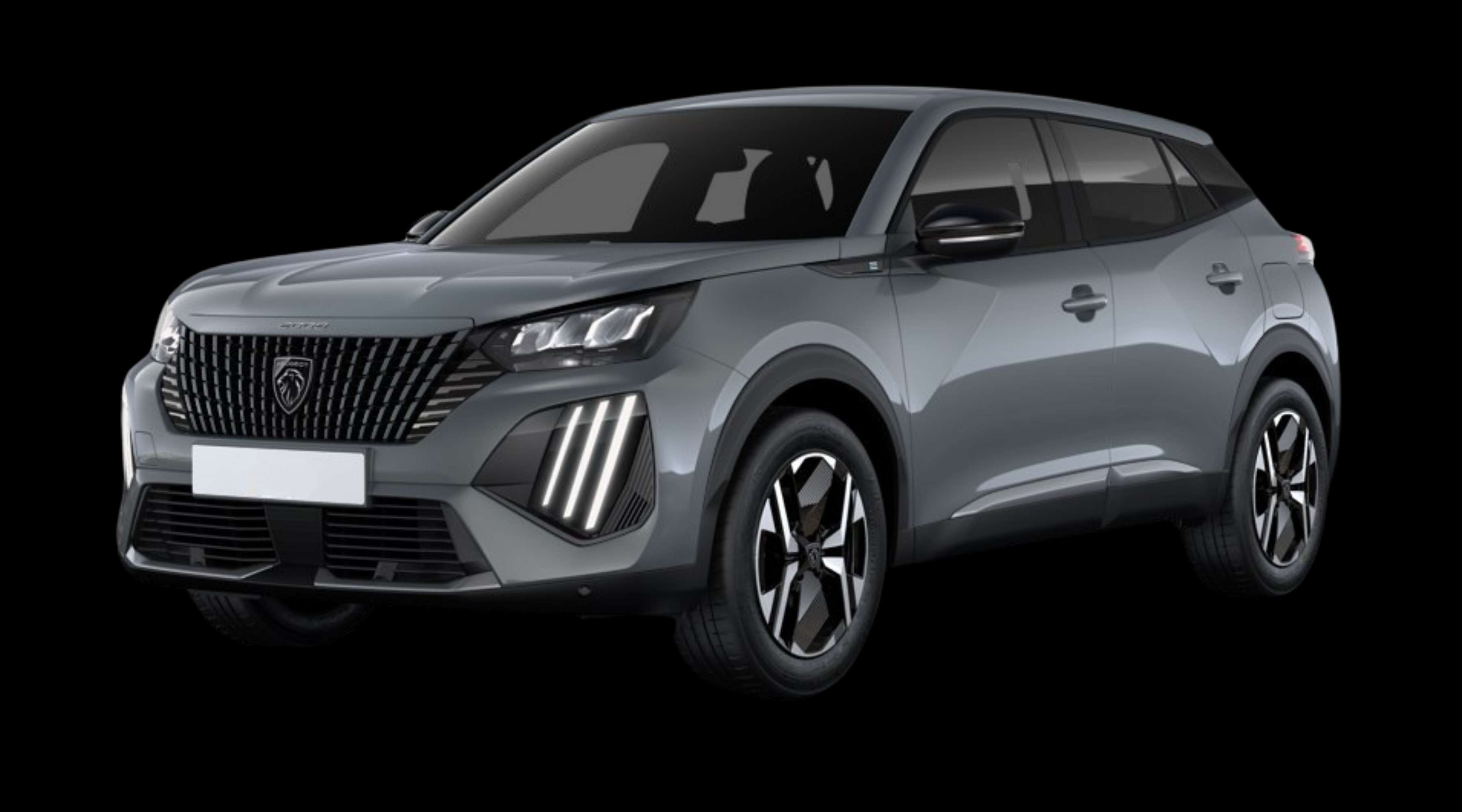 Schräge Frontansicht eines Peugeot 2008, freigestellt