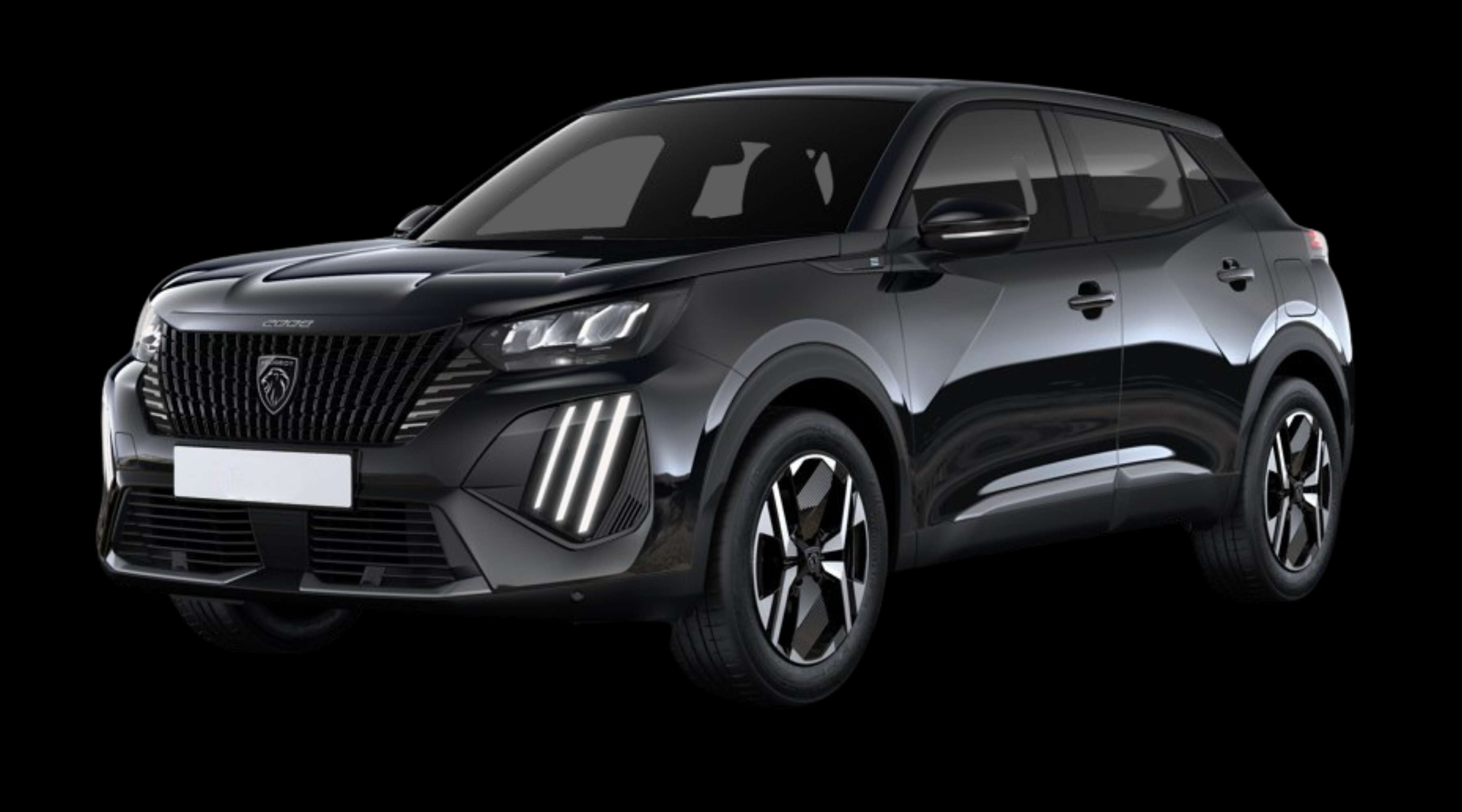 Schräge Frontansicht eines Peugeot 2008, freigestellt