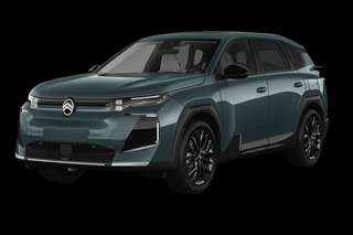 Schräge Frontansicht auf einen Citroën C5 Aircross PLUS, freigestellt