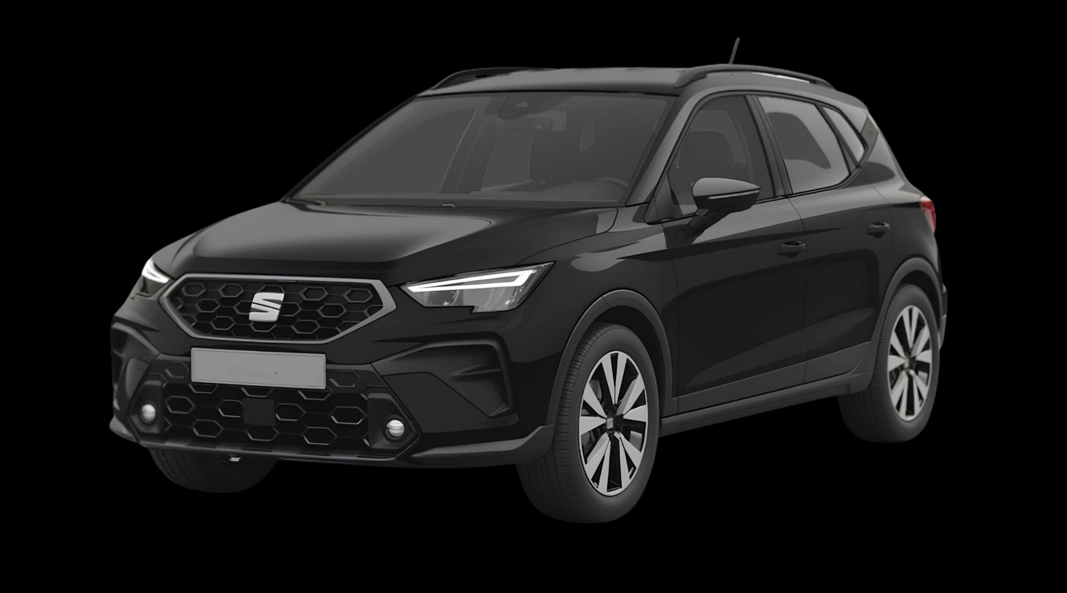 Schräge Frontansicht eines SEAT Arona, freigestellt