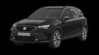 Schräge Frontansicht auf einen SEAT Arona FR, freigestellt