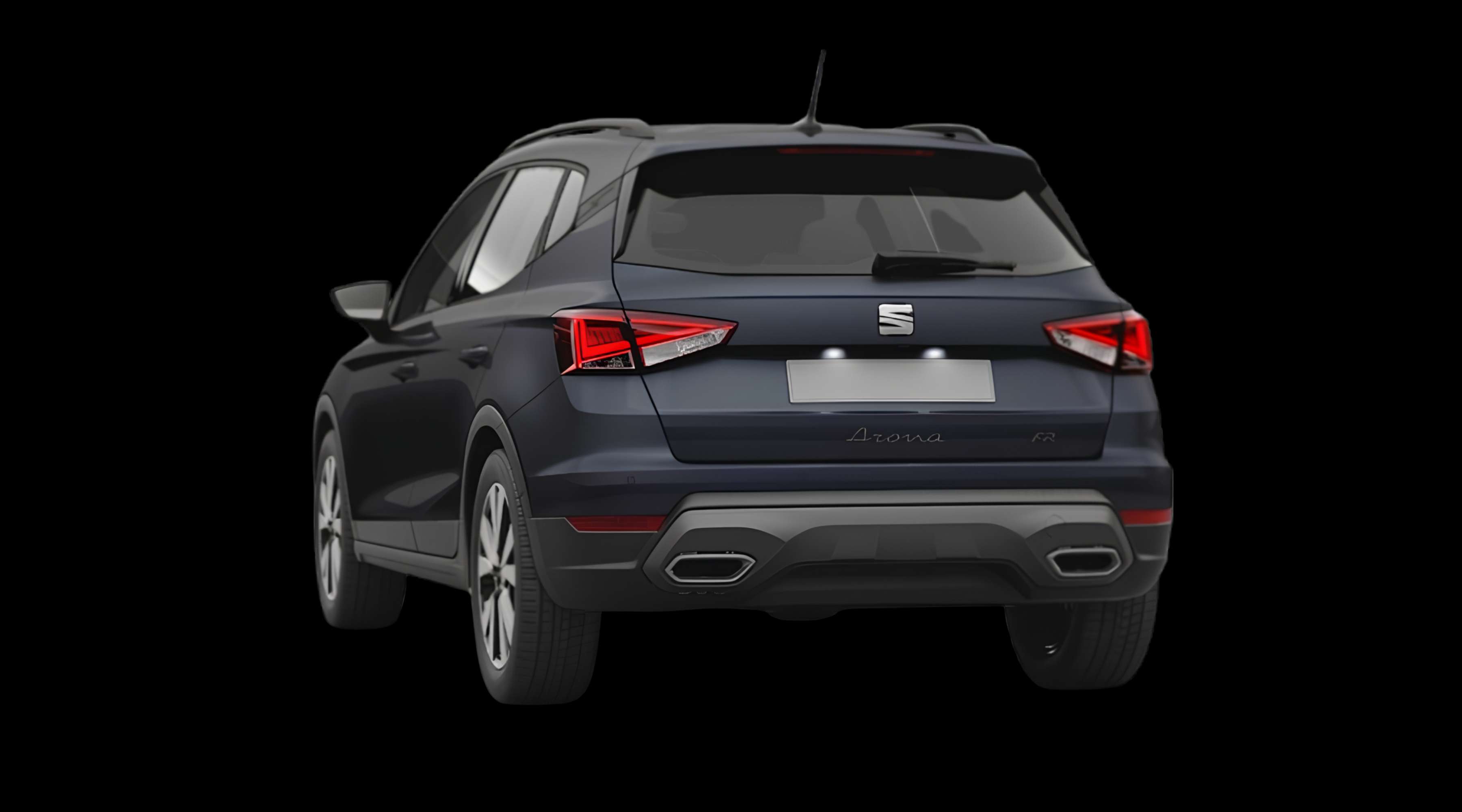 Schräge Heckansicht eines SEAT Arona, freigestellt