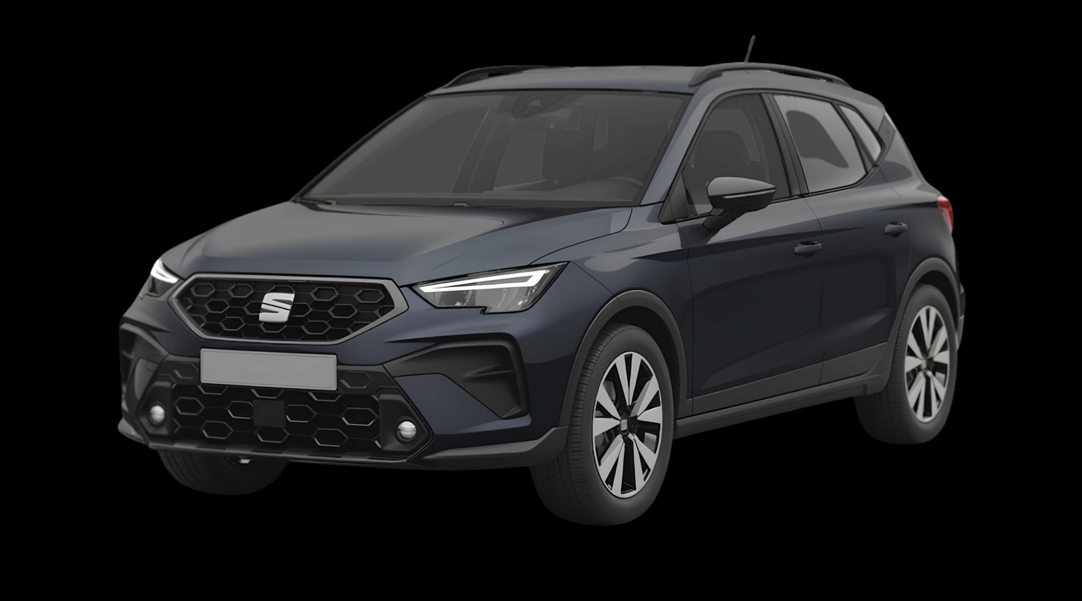 Schräge Frontansicht eines SEAT Arona, freigestellt