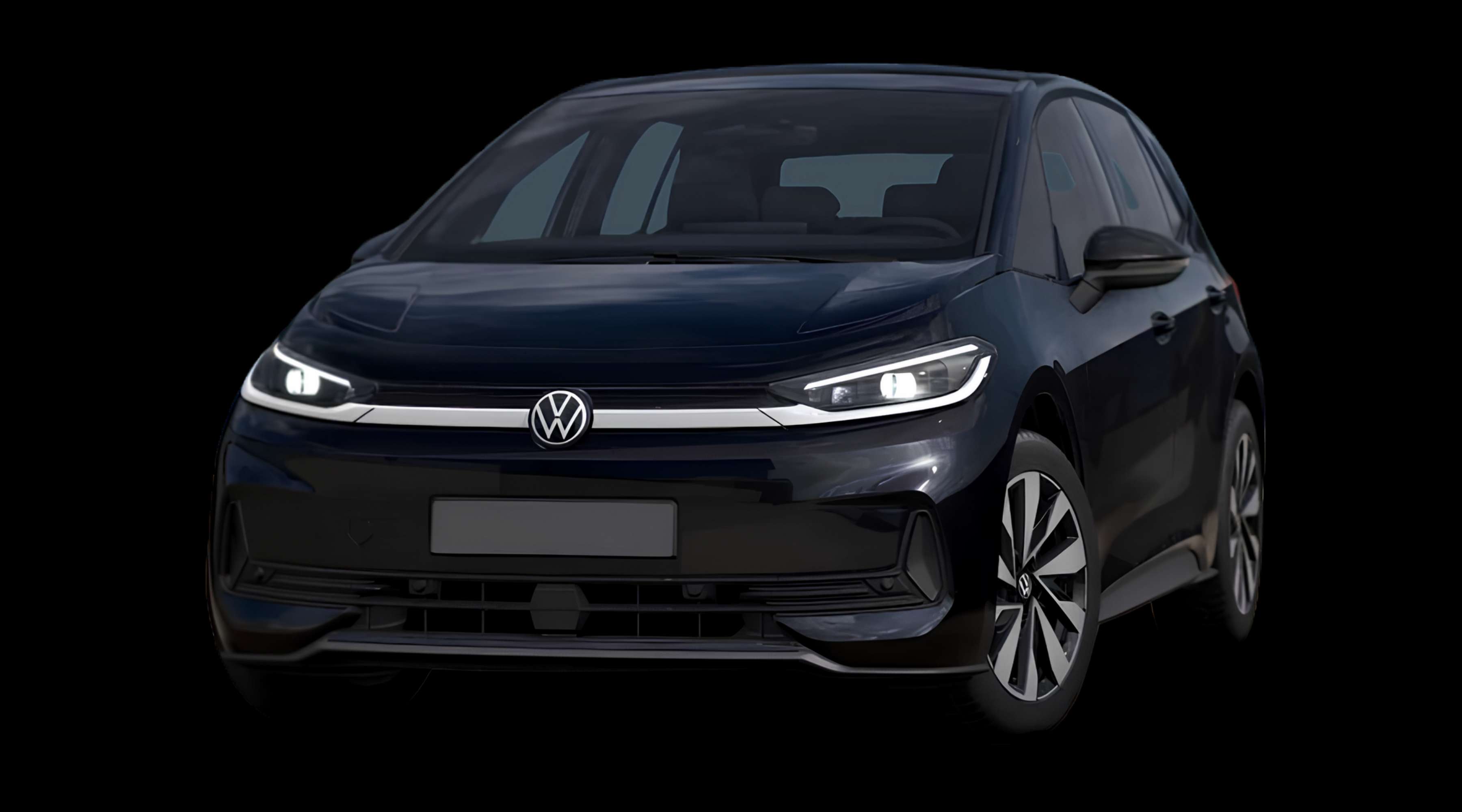 Schräge Frontansicht eines Volkswagen ID.3 Neo, freigestellt