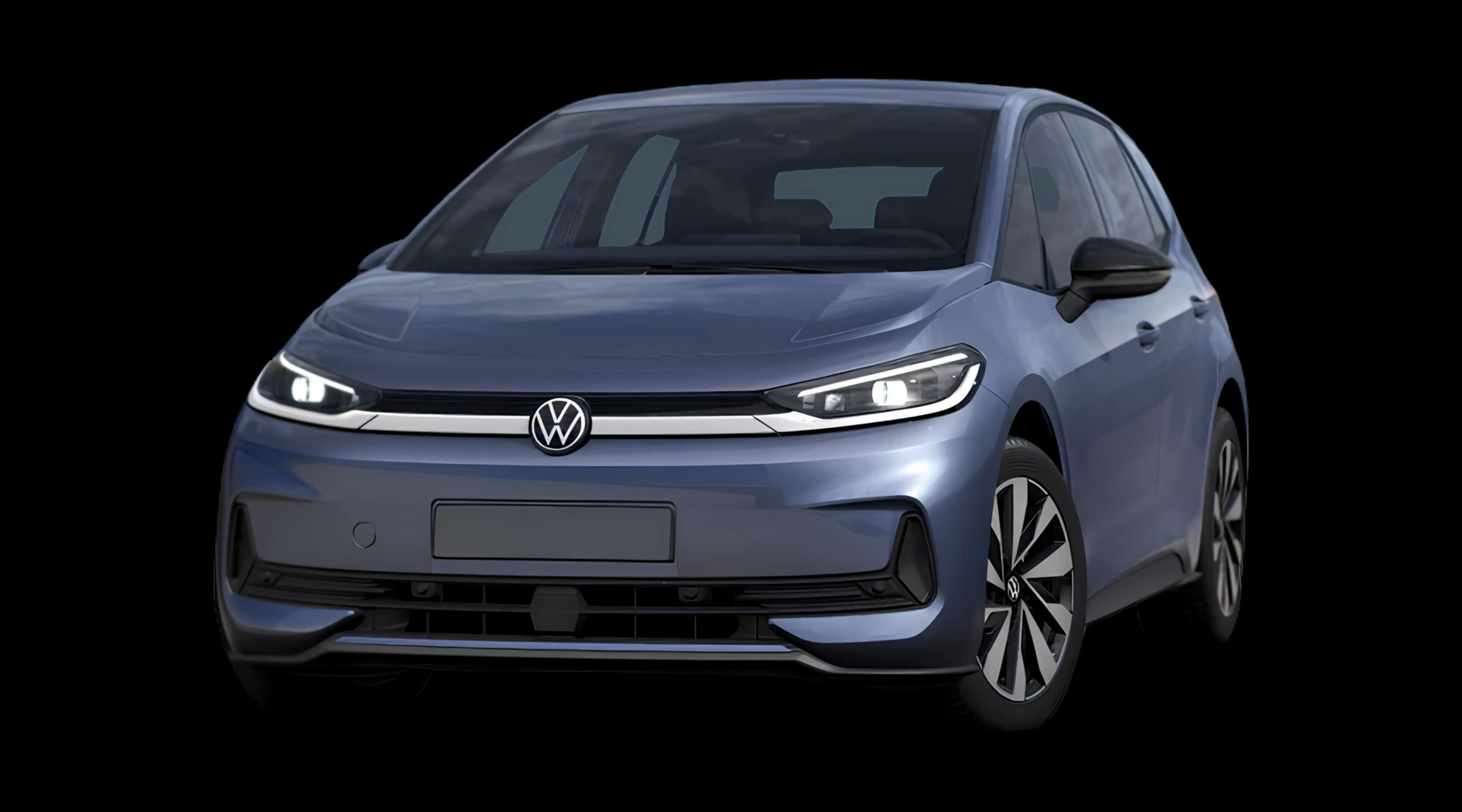 Schräge Frontansicht eines Volkswagen ID.3 Neo, freigestellt