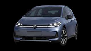 Schräge Frontansicht auf einen Volkswagen ID.3 Neo Life, freigestellt