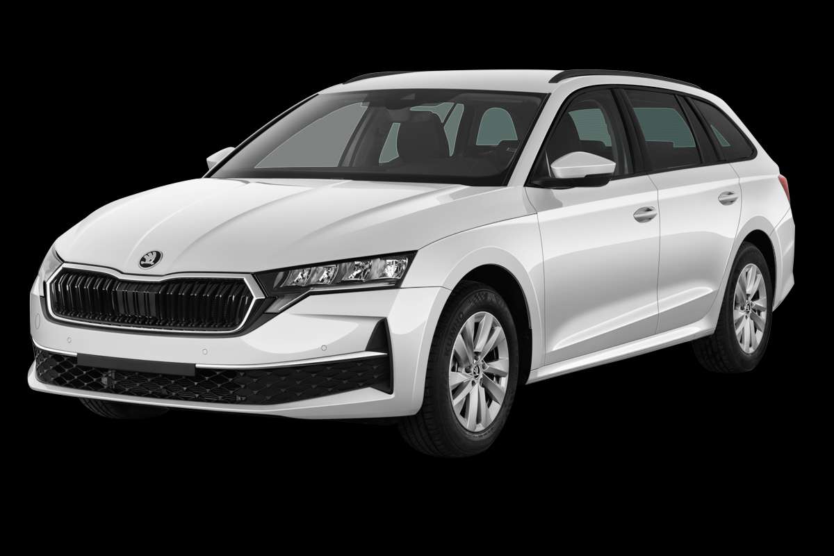 Schräge Frontansicht eines Skoda Octavia, freigestellt