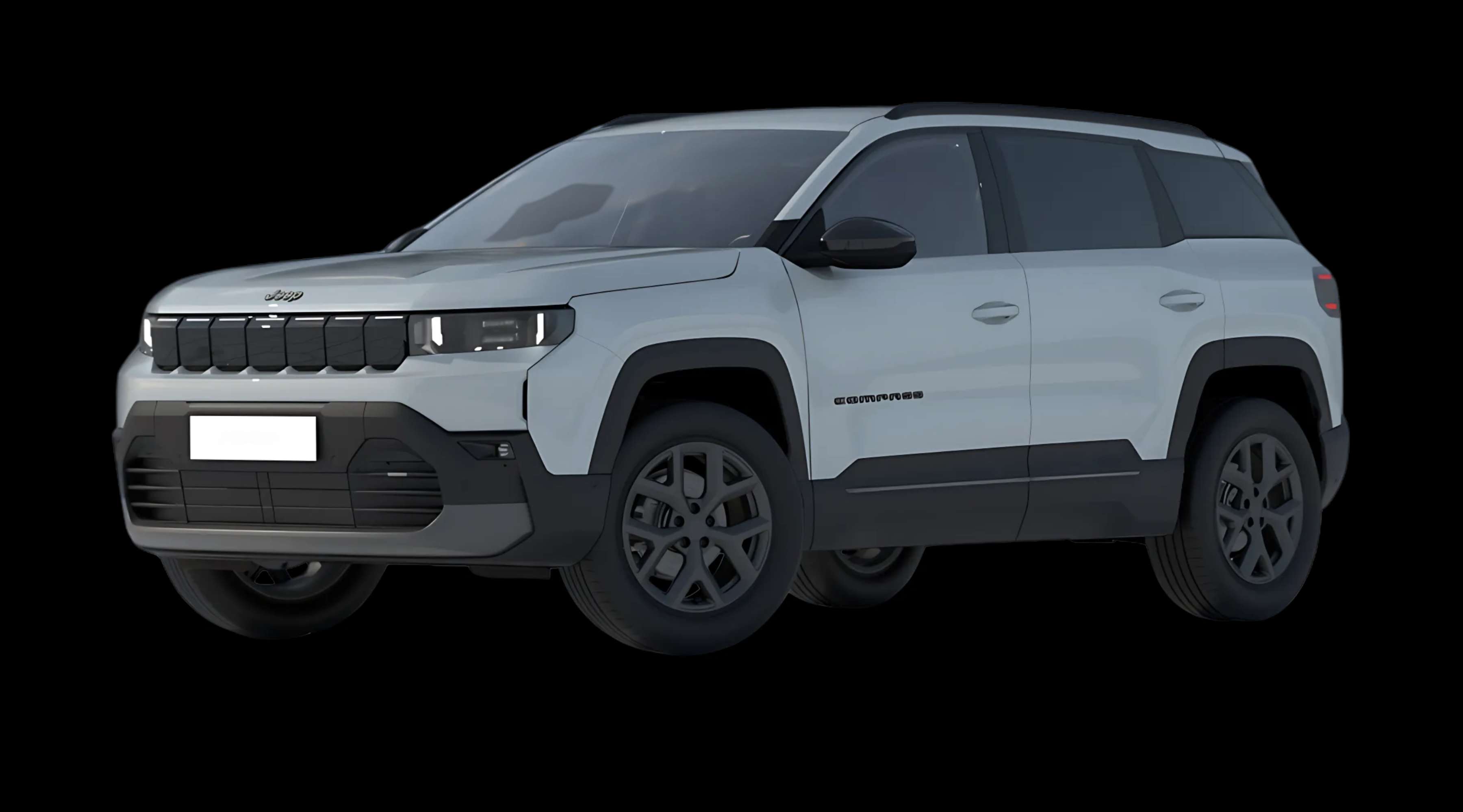 Schräge Frontansicht eines Jeep Compass, freigestellt