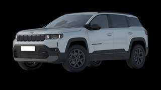 Schräge Frontansicht auf einen Jeep Compass Summit, freigestellt