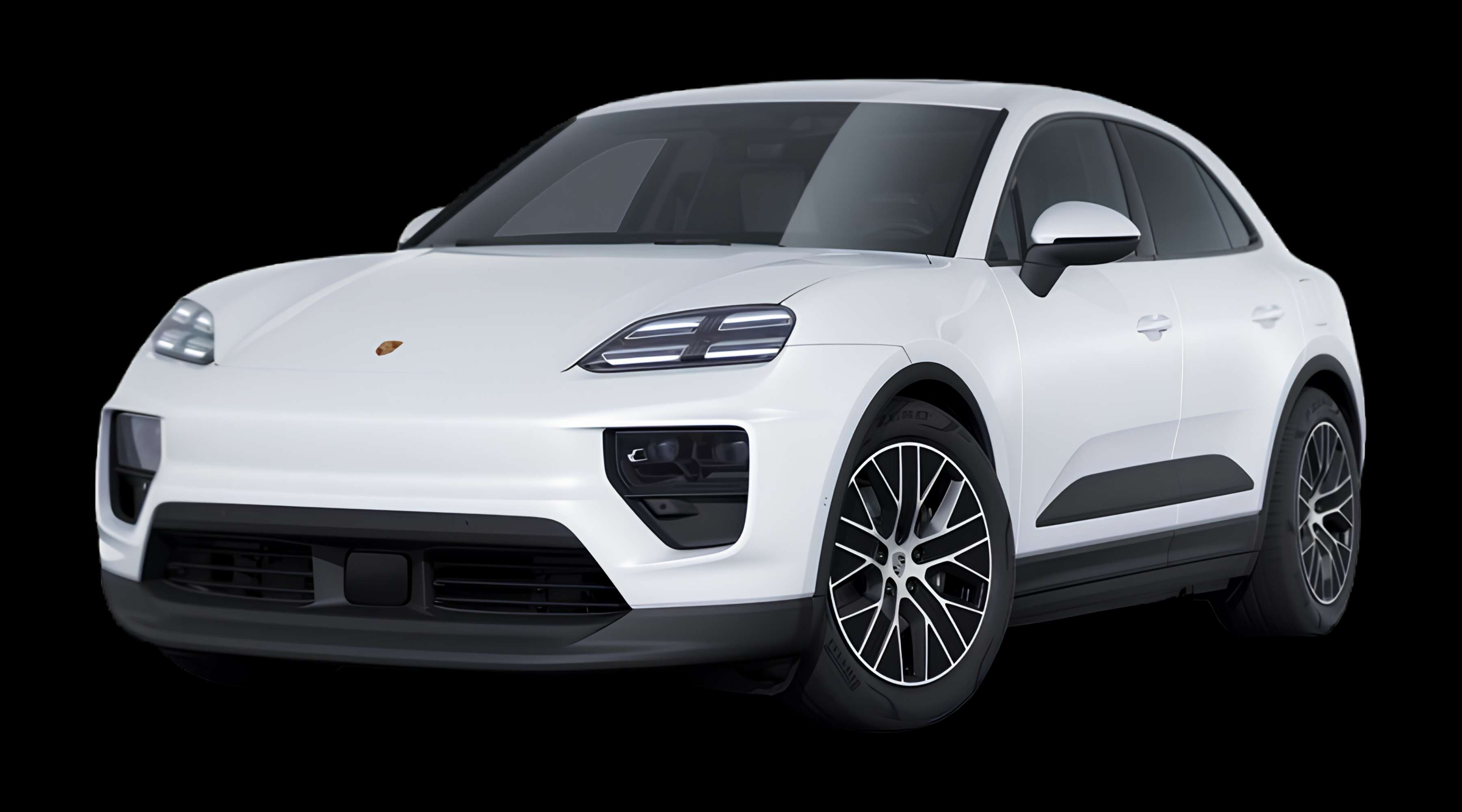 Schräge Frontansicht eines Porsche Macan, freigestellt