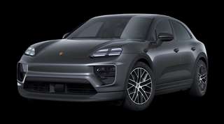 Schräge Frontansicht auf einen Porsche Macan , freigestellt