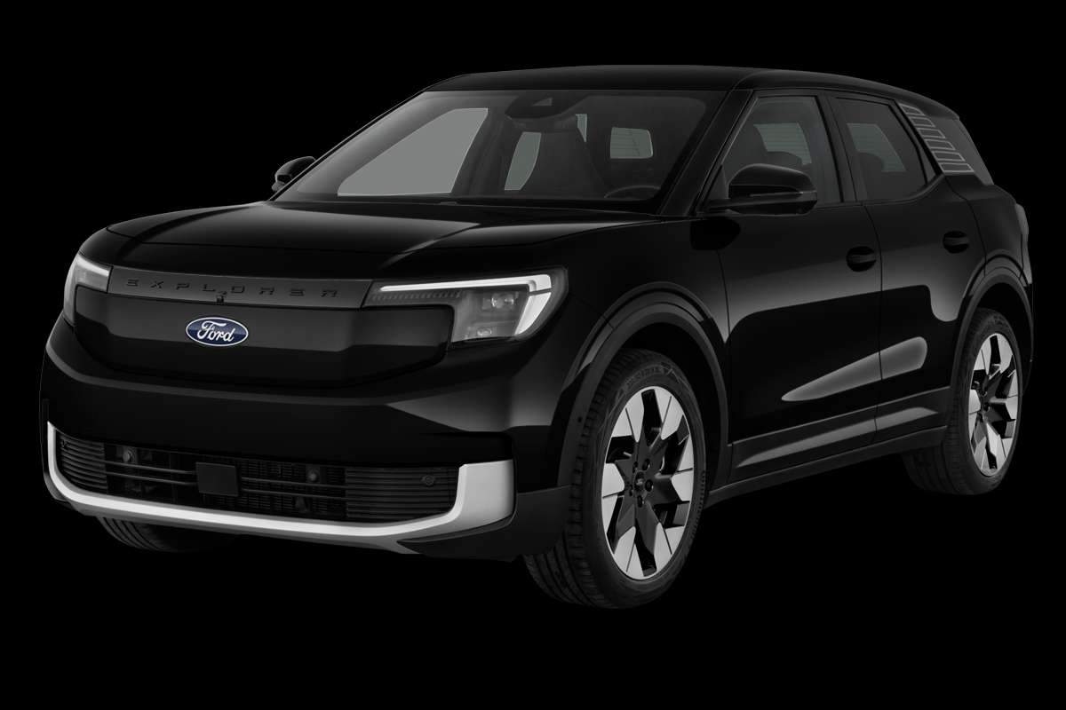 Schräge Frontansicht eines Ford Explorer, freigestellt
