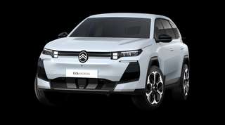 Schräge Frontansicht auf einen Citroën C5 Aircross PLUS, freigestellt