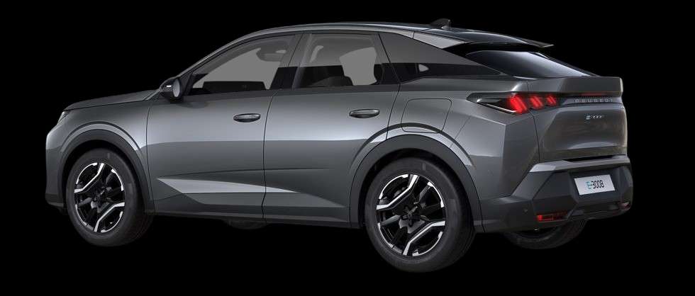 Schräge Heckansicht eines Peugeot 3008, freigestellt