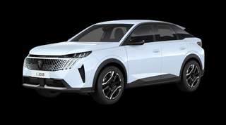 Schräge Frontansicht auf einen Peugeot 3008 Allure, freigestellt