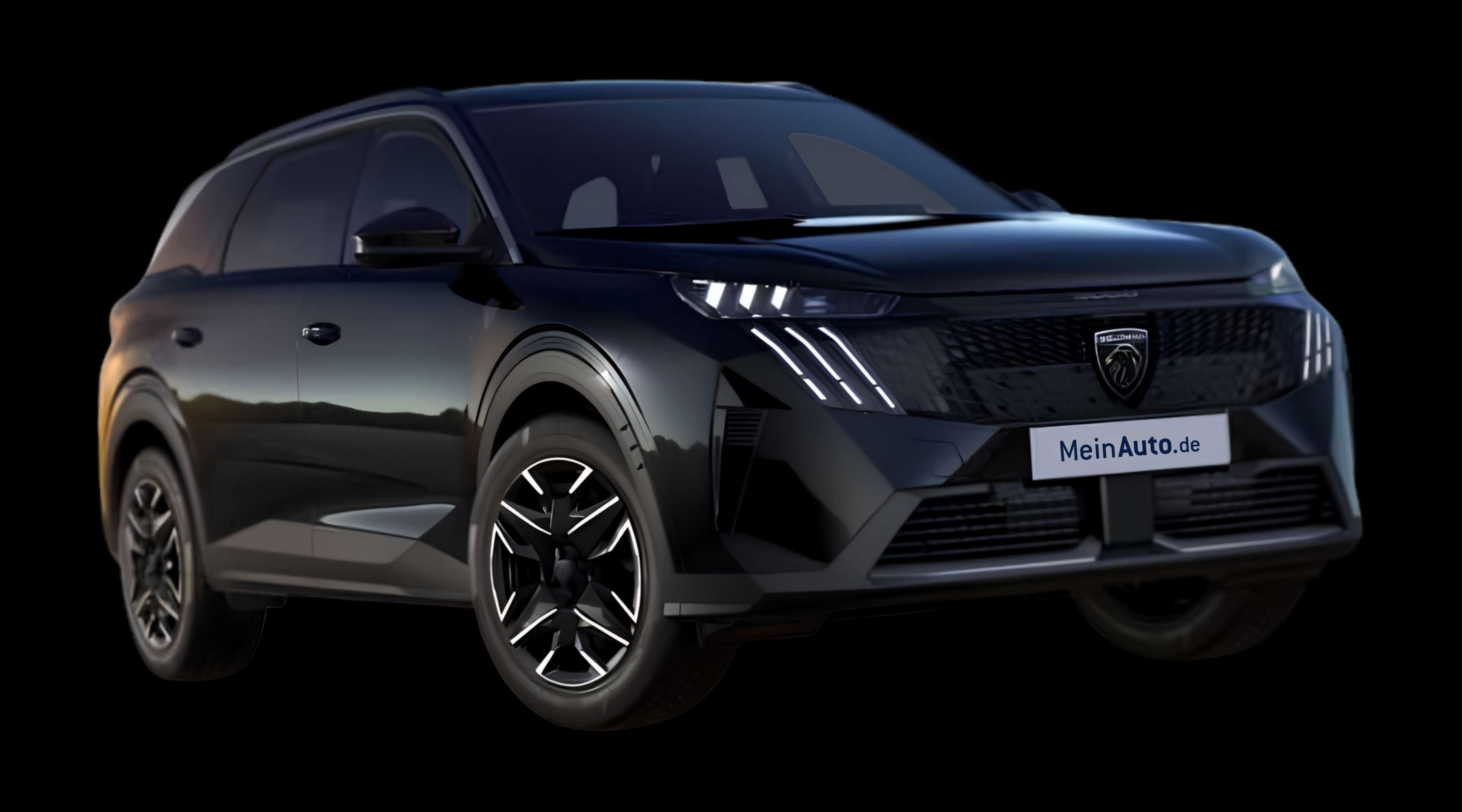 Schräge Frontansicht eines Peugeot 5008, freigestellt