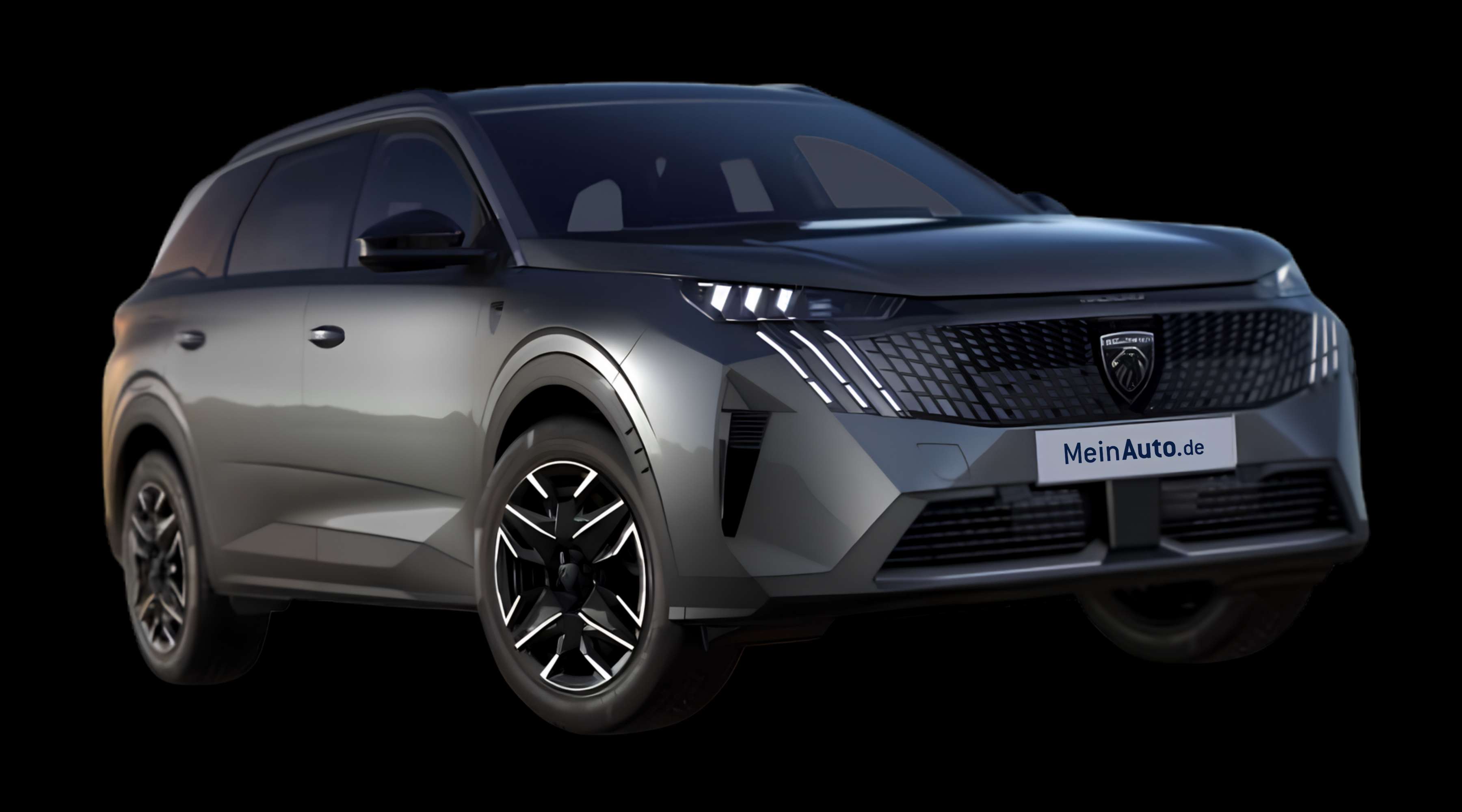 Schräge Frontansicht eines Peugeot 5008, freigestellt