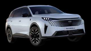 Schräge Frontansicht auf einen Peugeot 5008 GT, freigestellt