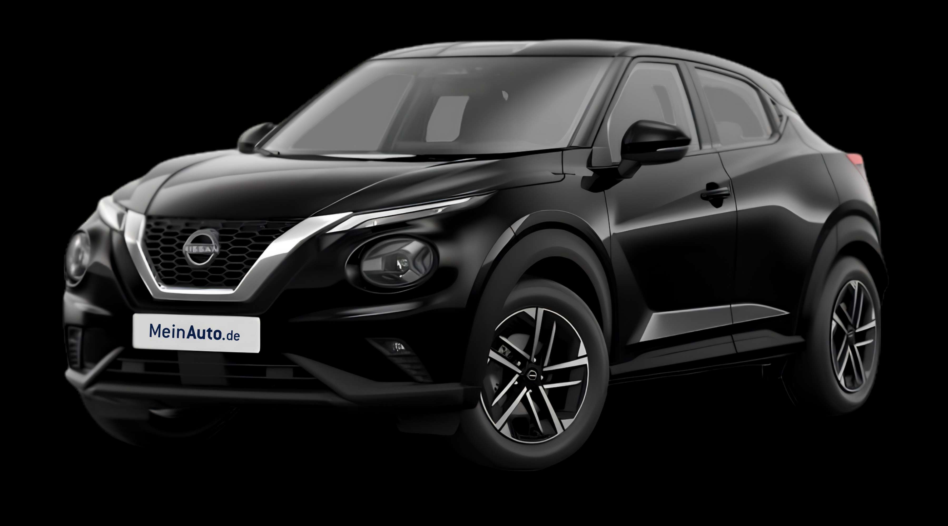 Schräge Frontansicht eines Nissan JUKE, freigestellt