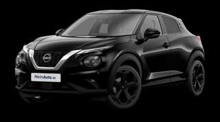 Schräge Frontansicht auf einen Nissan JUKE TEKNA, freigestellt