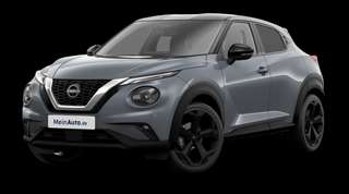 Schräge Frontansicht auf einen Nissan JUKE TEKNA, freigestellt