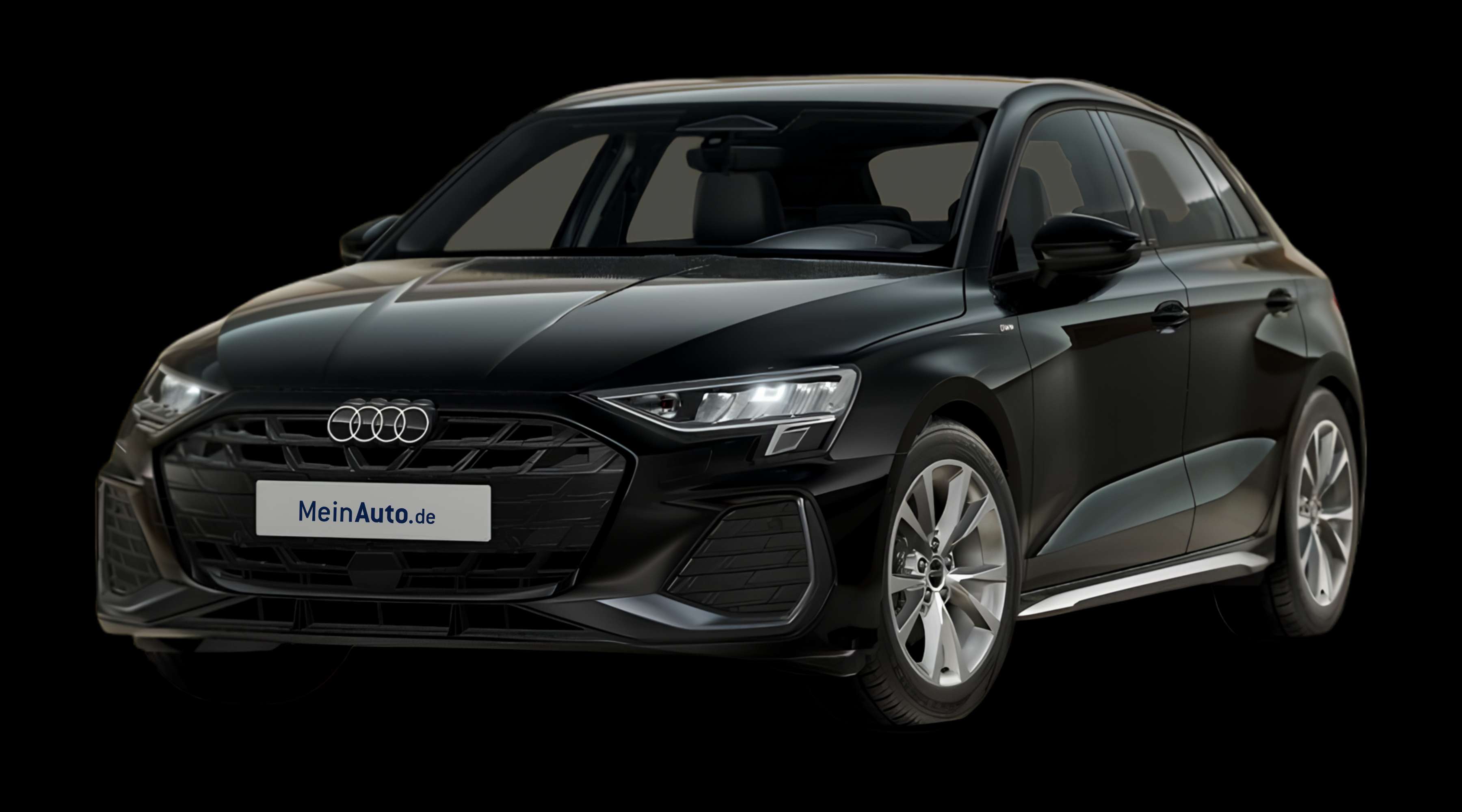 Schräge Frontansicht eines Audi A3, freigestellt