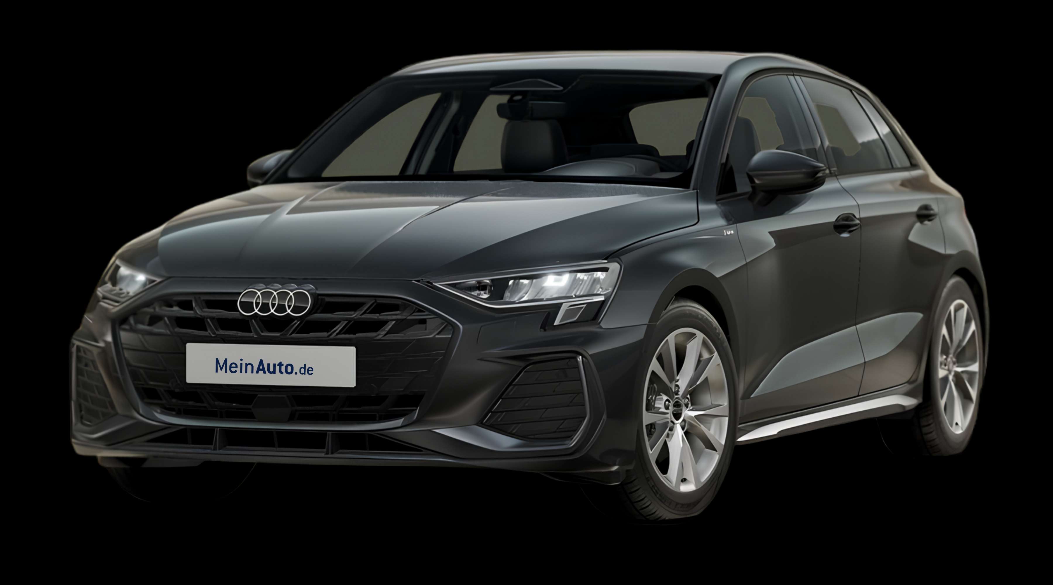 Schräge Frontansicht eines Audi A3, freigestellt
