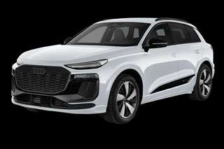 Schräge Frontansicht auf einen Audi SQ6 e-tron , freigestellt