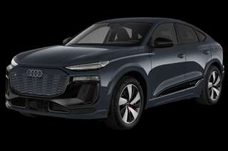 Schräge Frontansicht auf einen Audi SQ6 Sportback e-tron , freigestellt
