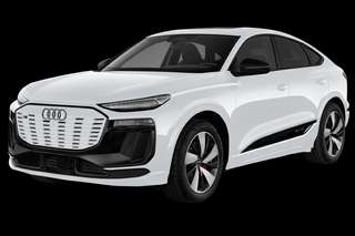 Schräge Frontansicht auf einen Audi SQ6 Sportback e-tron , freigestellt