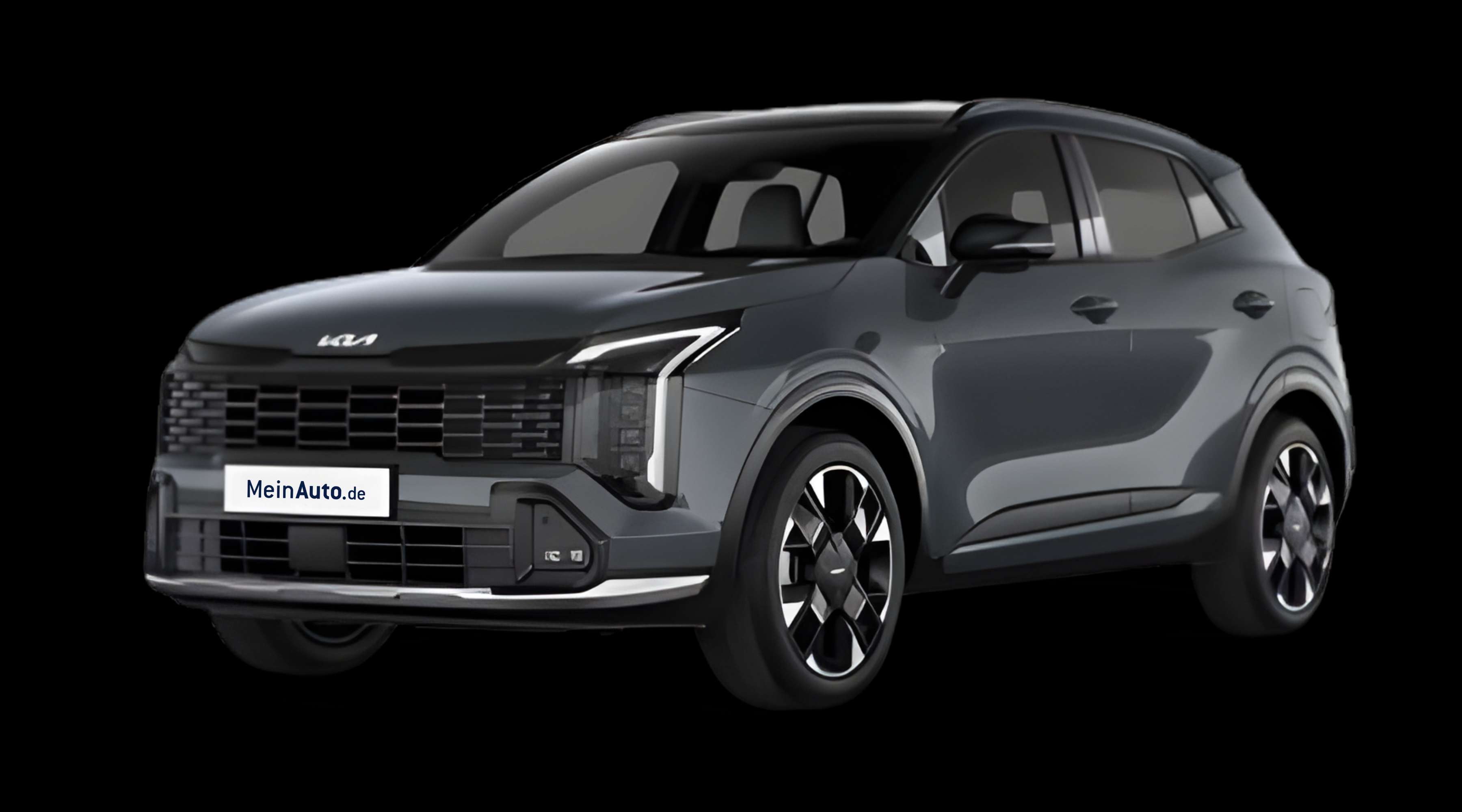 Schräge Frontansicht eines Kia Sportage, freigestellt