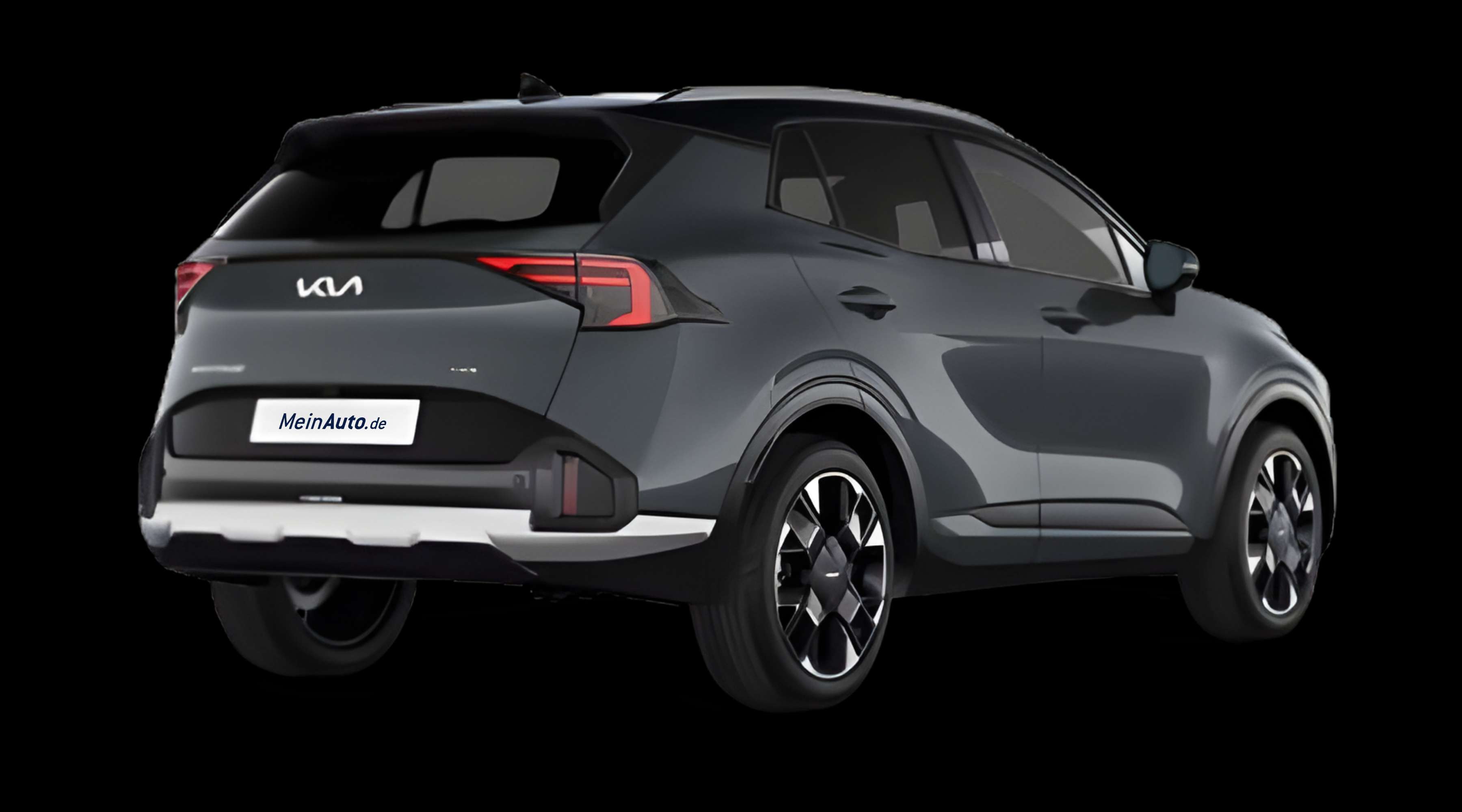 Schräge Heckansicht eines Kia Sportage, freigestellt