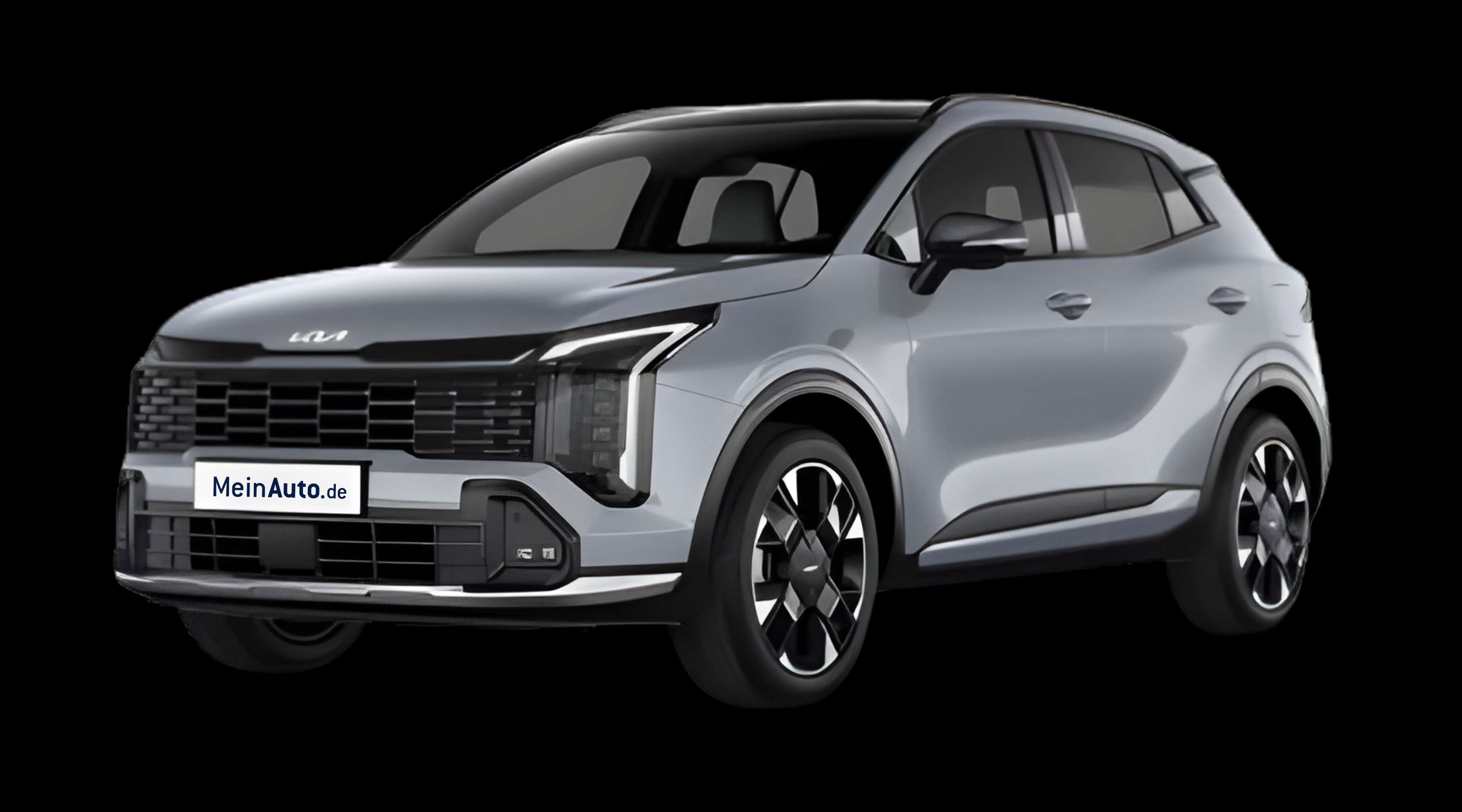 Schräge Frontansicht eines Kia Sportage, freigestellt