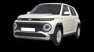 Schräge Frontansicht auf einen Hyundai Inster INSTER Cross, freigestellt