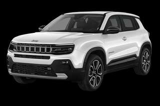 Schräge Frontansicht auf einen Jeep Avenger Summit, freigestellt