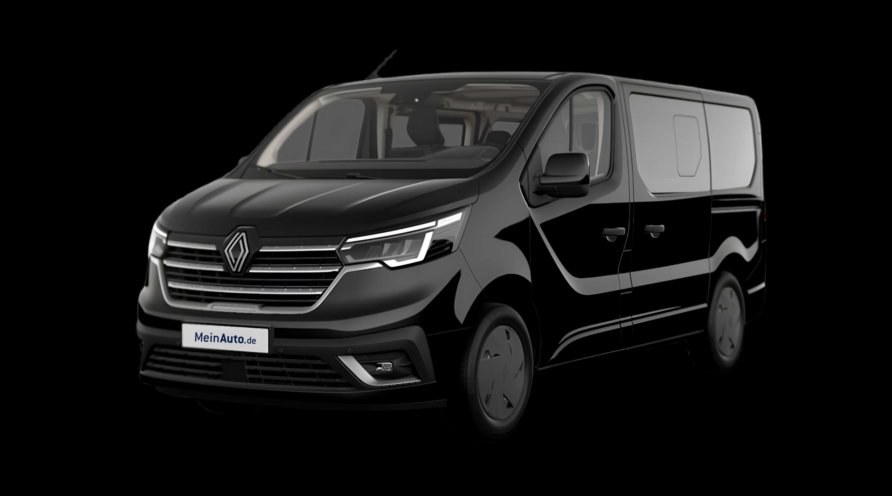 Schräge Frontansicht eines Renault Trafic, freigestellt