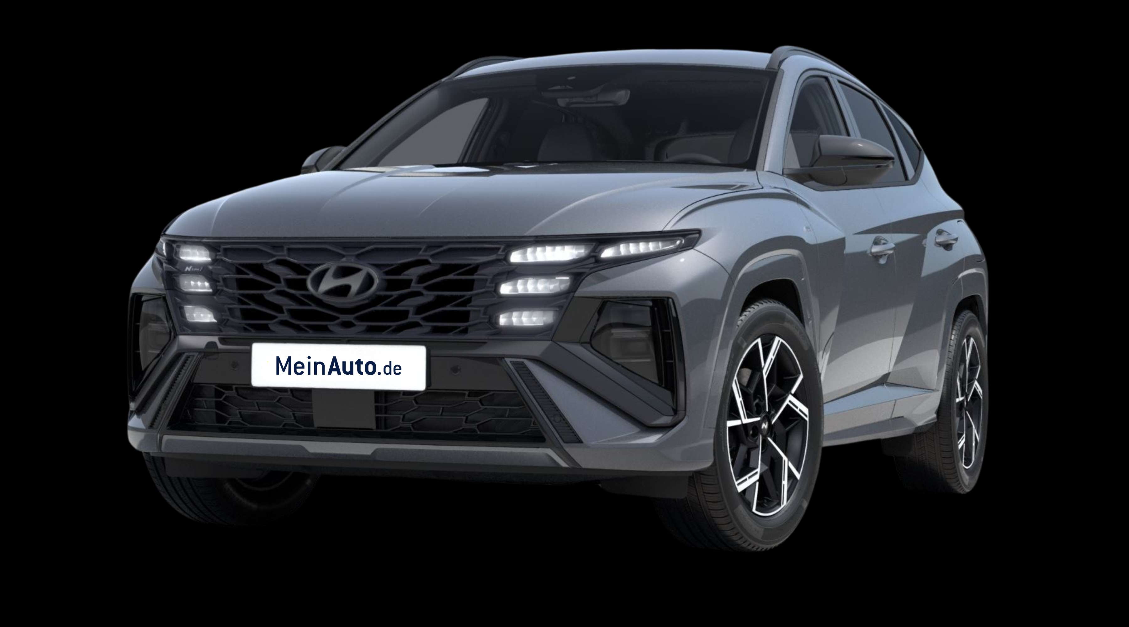 Schräge Frontansicht eines Hyundai Tucson, freigestellt