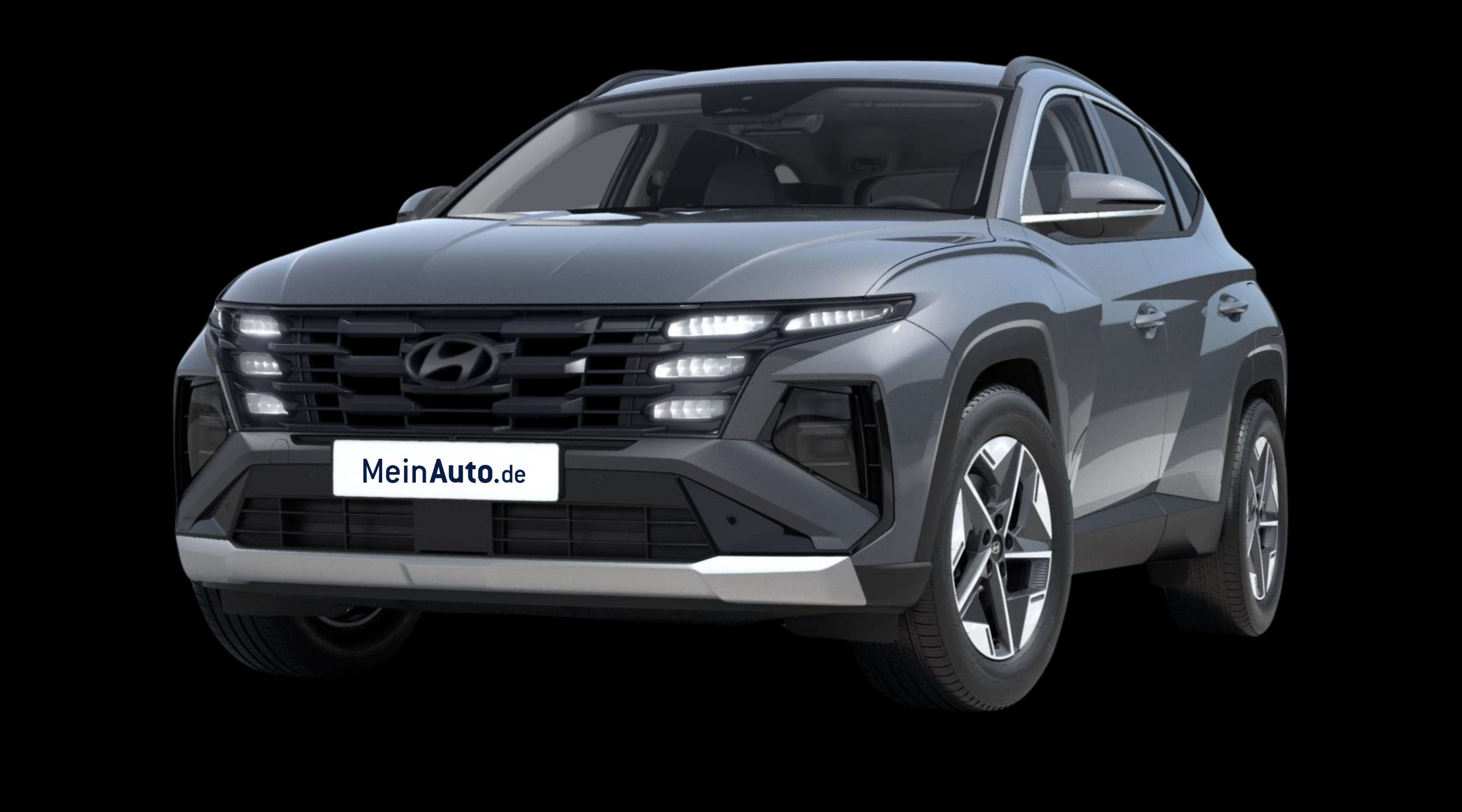 Schräge Frontansicht eines Hyundai Tucson, freigestellt