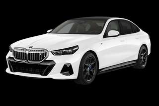 Schräge Frontansicht auf einen BMW i5 , freigestellt