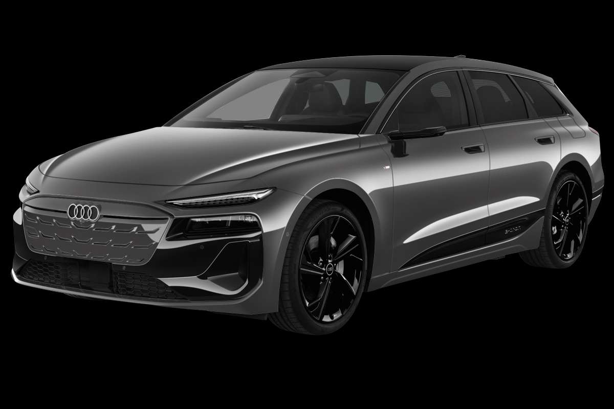 Schräge Frontansicht eines Audi A6 e-tron, freigestellt