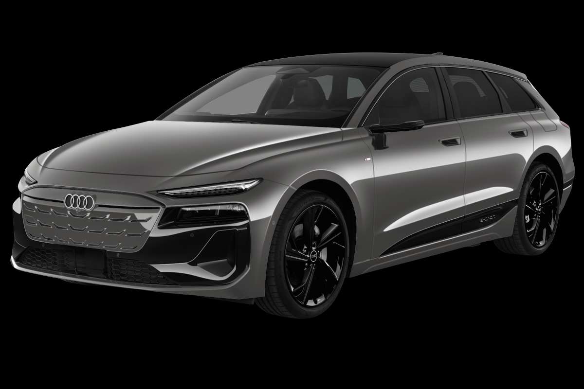 Schräge Frontansicht eines Audi A6 e-tron, freigestellt