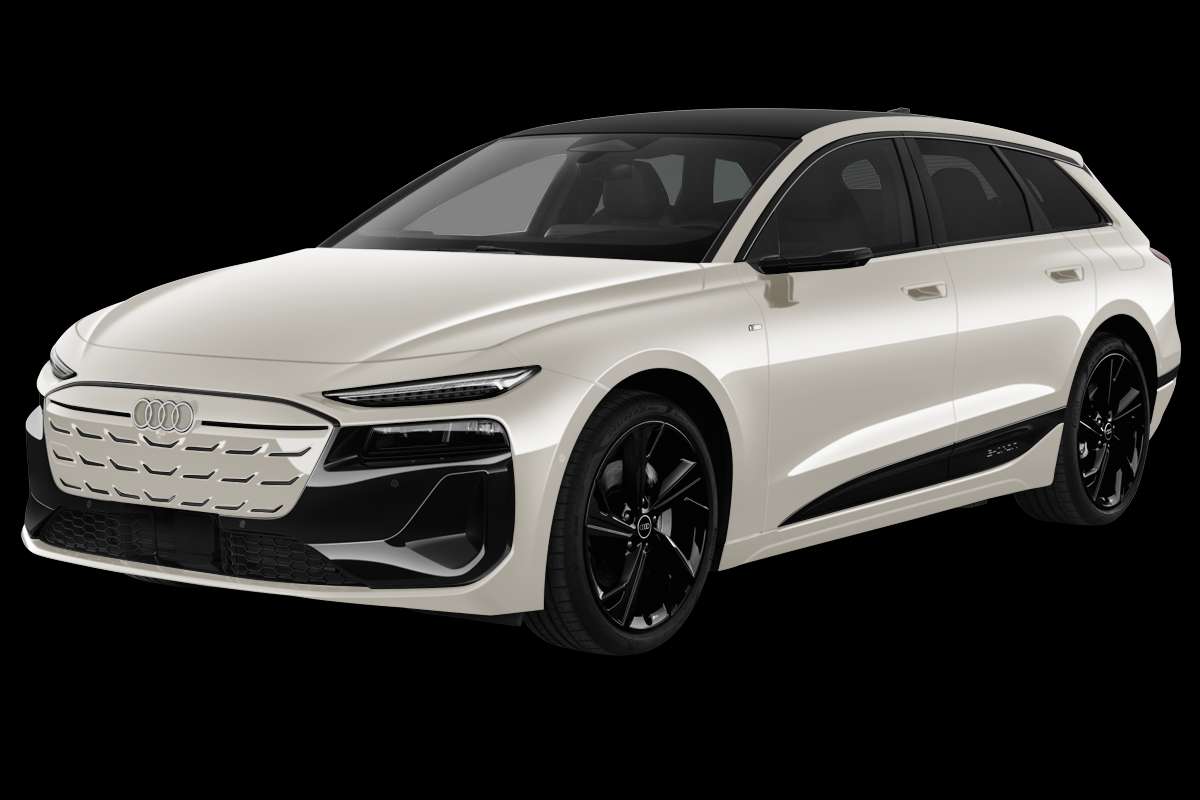 Schräge Frontansicht eines Audi A6 e-tron, freigestellt