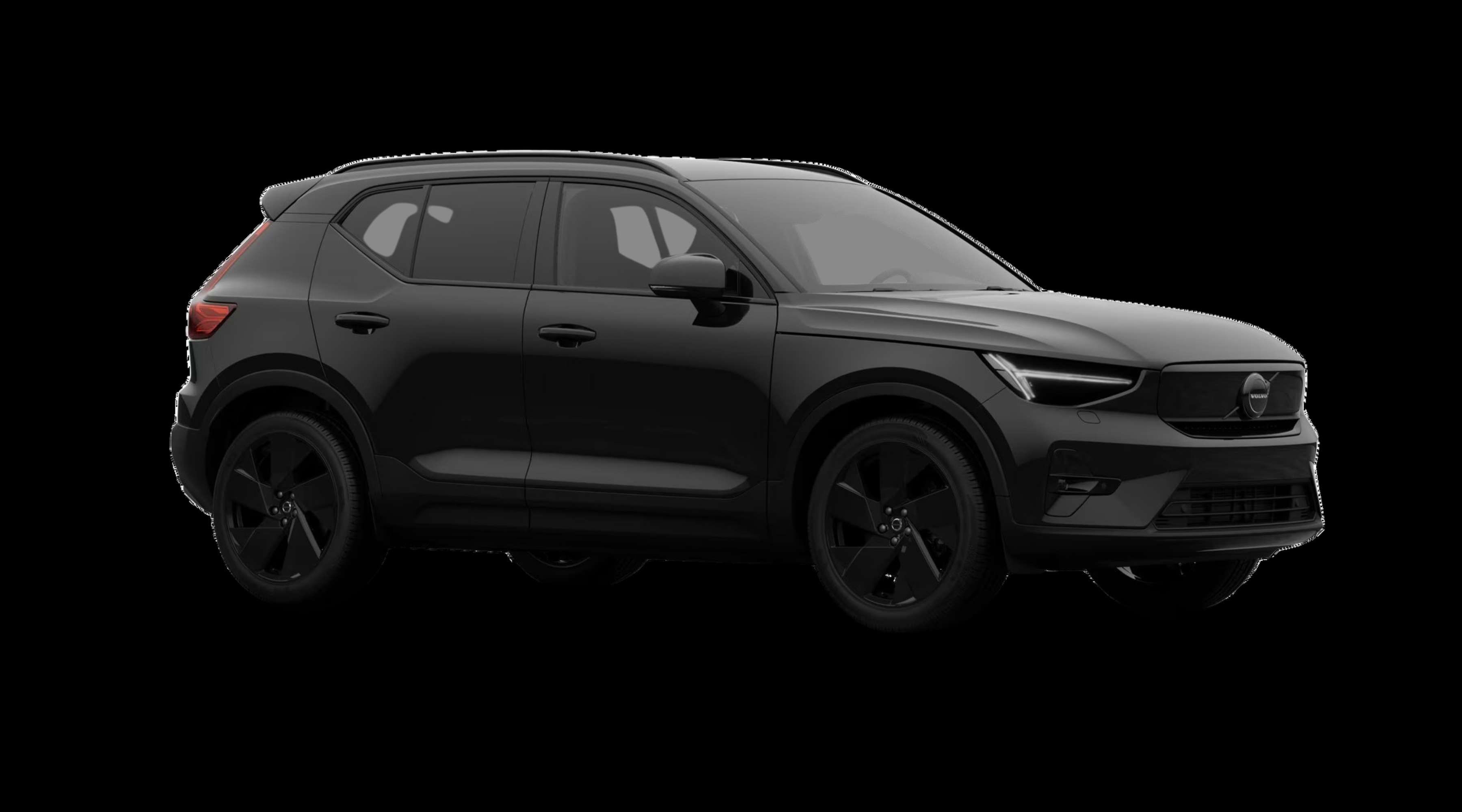 Schräge Frontansicht eines Volvo EX40, freigestellt